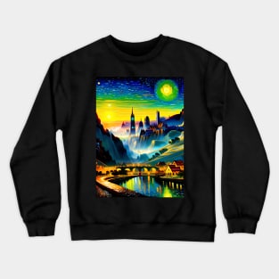 Village/Cityscape at Night Crewneck Sweatshirt